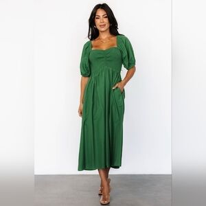 Baltic Born | Stefania Midi Dress In Green Size Medium NWOT